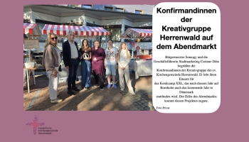Konfirmandinnen der  Kreativgruppe Herrenwald auf  dem Abendmarkt